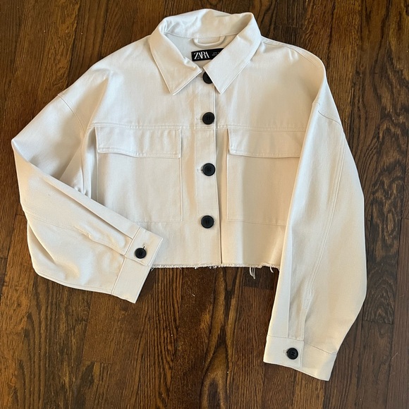 Zara Twill Cropped Jacket - Picture 2 of 2